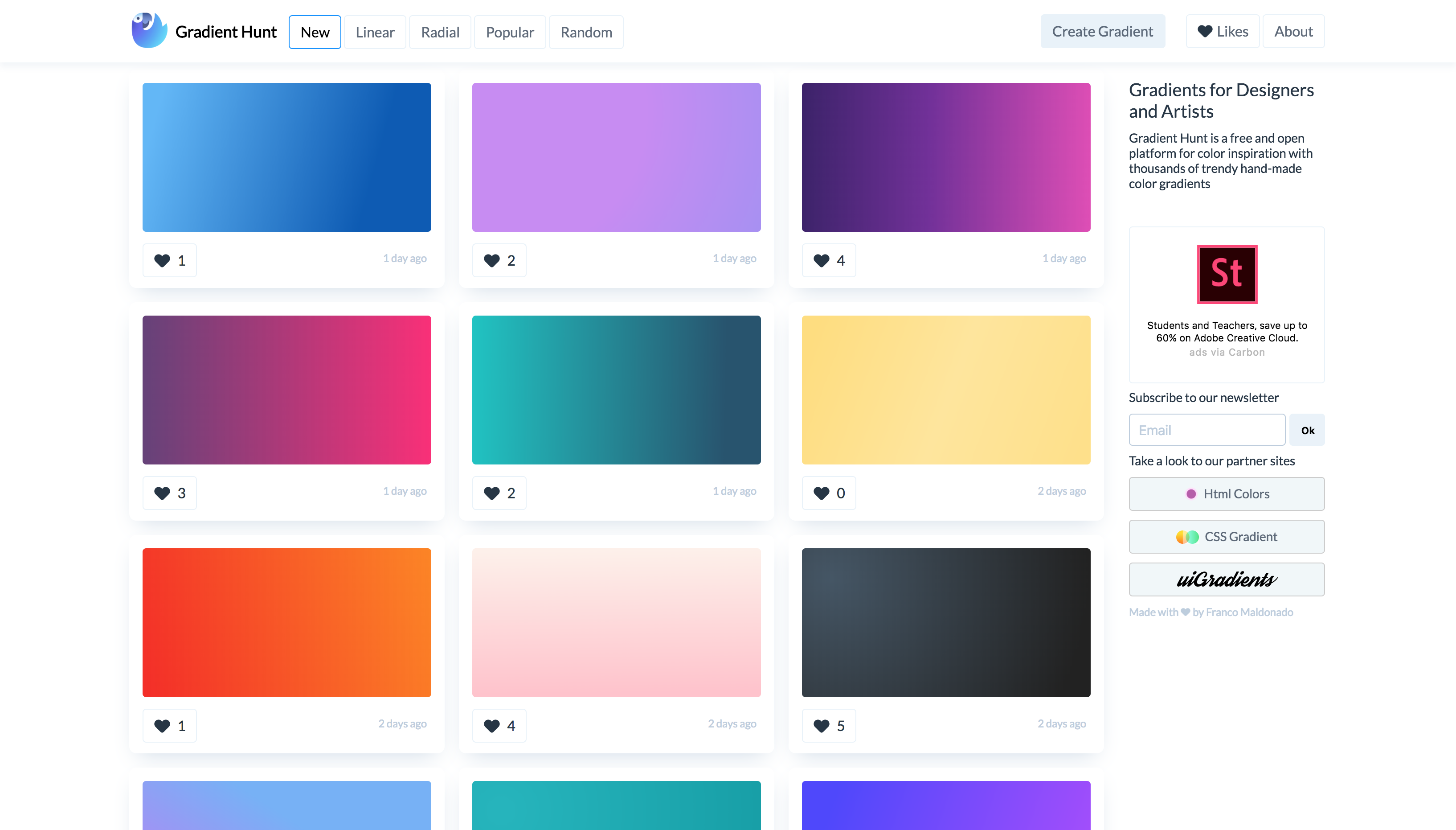Gradient Hunt | Web Design Trends